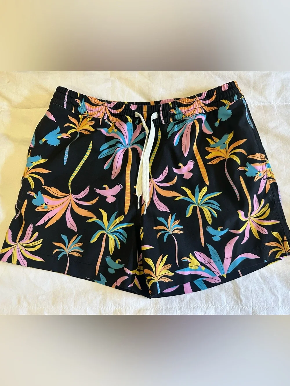 Chubbies Kids Boys Youth Medium M 10/12 The Birds of Paradise Black Neon Classic